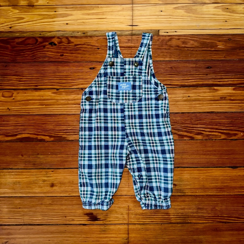 Vintage OshKosh Plaid Kids Overalls